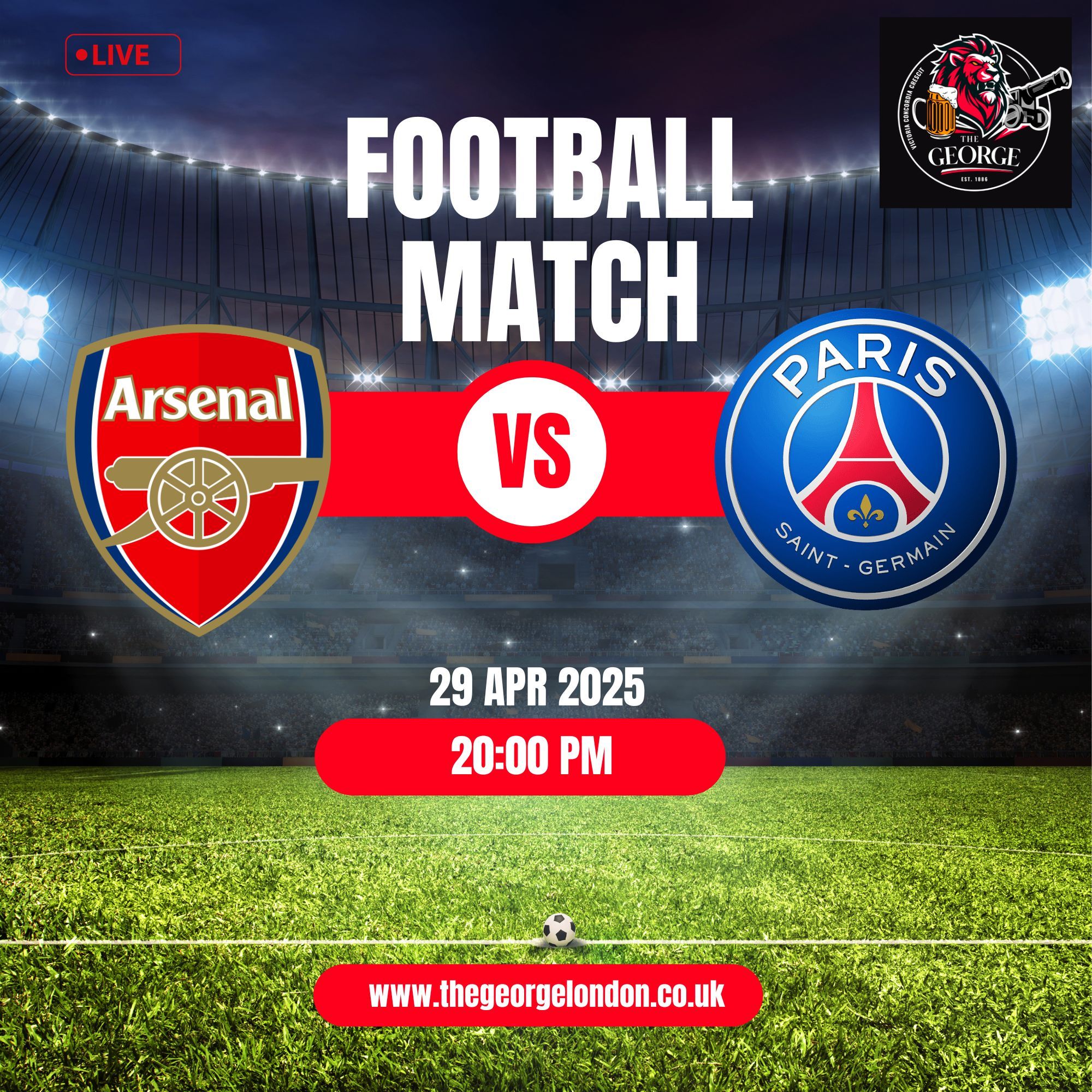 Arsenal vs PSG | Champions League Semi-Final 2025 Leg 1 